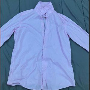 Pink Long sleeve shirt Slim Fit button up and collar with cuffs